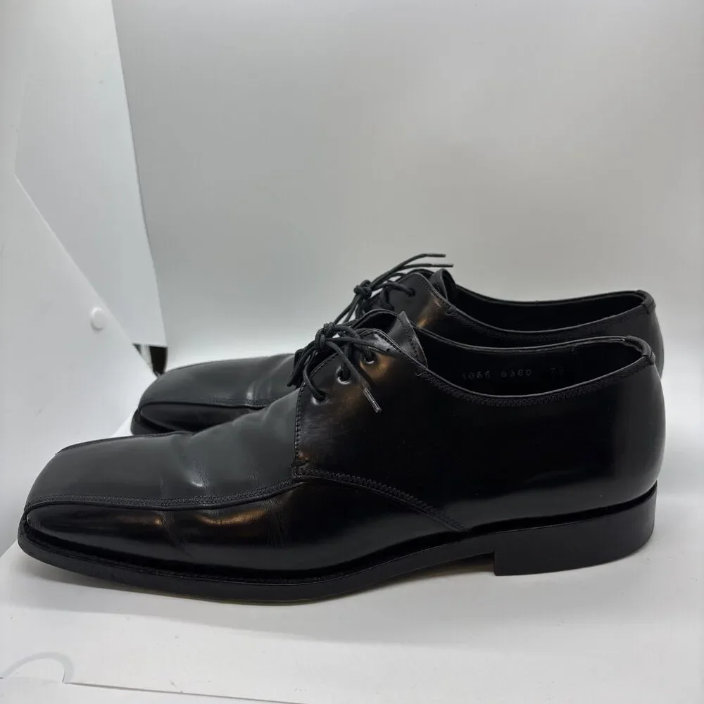 PRADA 2EE 1066 6360 Leather Square Toe Derby Oxford Dress Shoes 7.5 / US 8.5